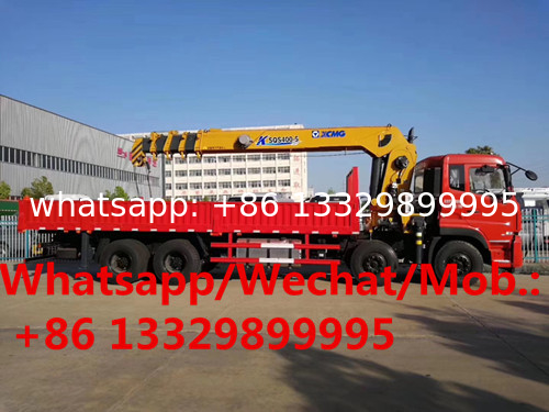 Dongfeng tianlong 8*4 LHD 350hp Euro 5 20tons telescopic crane boom mounted on truck for sale, cargo truck with crane