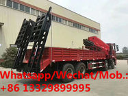 high quality and best price SHACMAN delong 8*4 LHD 340hp 30T knuckle crane boom mounted on truck for sale, truck crane