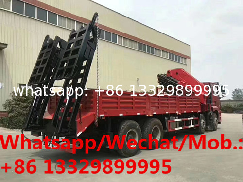 high quality and best price SHACMAN delong 8*4 LHD 340hp 30T knuckle crane boom mounted on truck for sale, truck crane