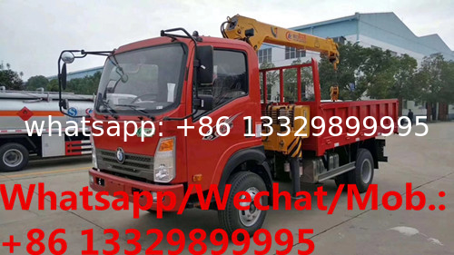 cheapest SINO TRUK WANGPAI 4*2 LHD 5tons telescopic crane boom mounted on truck for sale, truck mounted with crane