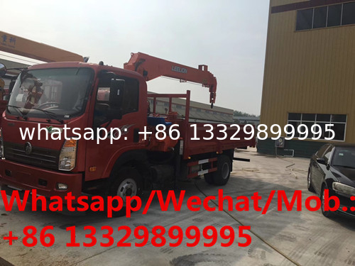 cheapest SINO TRUK WANGPAI 4*2 LHD 5tons telescopic crane boom mounted on truck for sale, truck mounted with crane