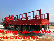 customized LIUQI brand 8*4 350hp diesel 16tons knuckle crane boom mounted on truck for sale, cargo truck with crane