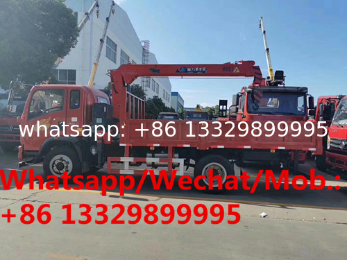 customized SINO TRUK HOMAN 4*2 LHD 5tons telescopic crane boom mounted on truck for sale, cargo truck with crane