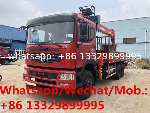 HOT SALE! Dongfeng T5 6*4 LHD yuchai 240hp diesel 10tons telescopic cargo truck with crane, crane mounted on truck