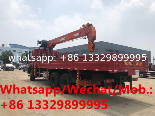HOT SALE! Dongfeng T5 6*4 LHD yuchai 240hp diesel 10tons telescopic cargo truck with crane, crane mounted on truck