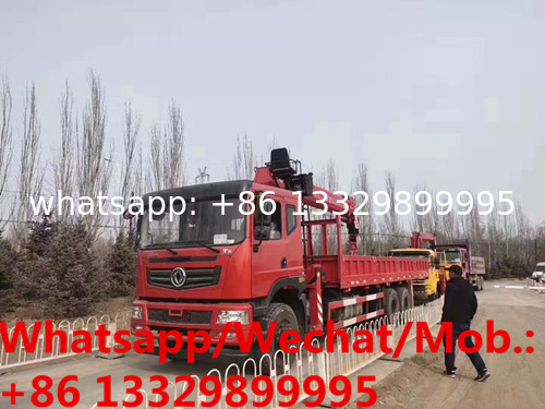 HOT SALE! Dongfeng T5 6*4 LHD yuchai 240hp diesel 10tons telescopic cargo truck with crane, crane mounted on truck