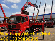 best seller-dongfeng 4*2 LHD 180hp diesel Euro 5 8tons knuckles crane boom mounted on truck for sale, crane on truck