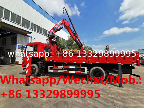 best seller-dongfeng 4*2 LHD 180hp diesel Euro 5 8tons knuckles crane boom mounted on truck for sale, crane on truck