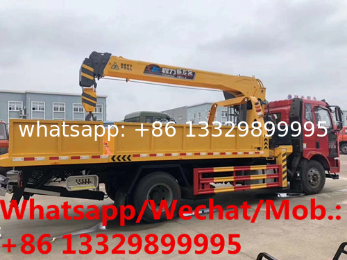 JIEFANG FAW brand 4*2 LHD 180hp 8tons telescopic crane boom mounted on truck for sale, truck mounted crane for sale