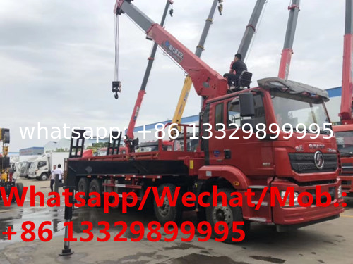 best sellerr SHACMAN brand 8*4 16tons telescopic crane boom mounted on truck for sale, HOT SALE! cargo truck with crane