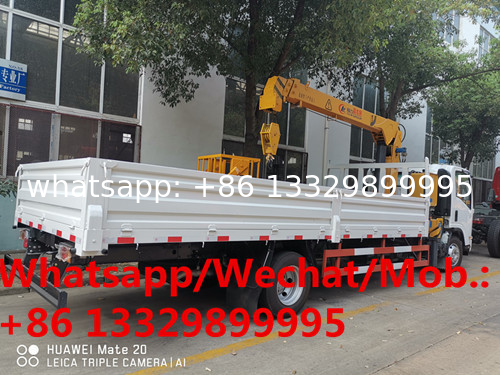 Customized ISUZU brand 4*2 700P 190hp diesel 5tons telescopic crane boom mounted on truck for sale, truck with crane