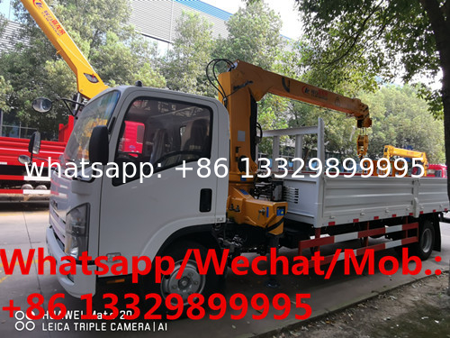 Customized ISUZU brand 4*2 700P 190hp diesel 5tons telescopic crane boom mounted on truck for sale, truck with crane