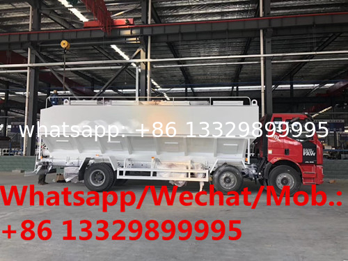 Customized FAW J6 6*2 LHD 245hp diesel Euro 5 30cbm 15tons bulk animal feed transportation vehicle for sale,  feed truck