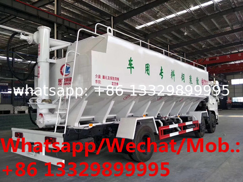 customized dongfeng tianjin 6*2 2450hp diesel Euro 5 30cbm 15tons hydraulic system discharging bulk feed truck for sale