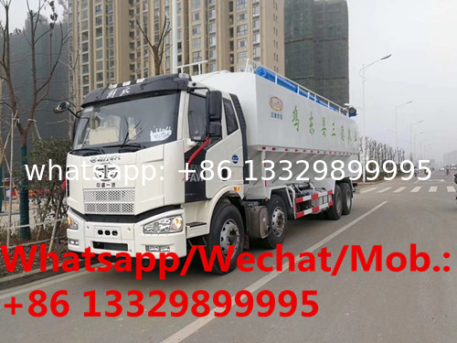 brand new FAW 325hp diesel Euro 5 40cbm 20tons electronic/hydraulic discharging bulk feed truck for sale,