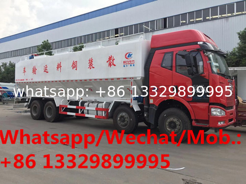 brand new FAW 325hp diesel Euro 5 40cbm 20tons electronic/hydraulic discharging bulk feed truck for sale,