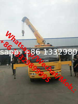 2020s new dongfeng 4tons flatbed wrecker tow truck with 3.5T/4T/5T telescopic crane boom for sale, wrecker towing truck