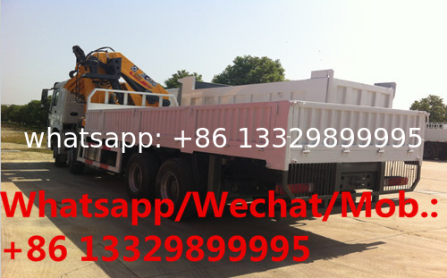 Customized best price SINO TRUK HOWO 8*4 LHD 14tons knuckle truck with crane for sale, HOWO cargo truck with crane