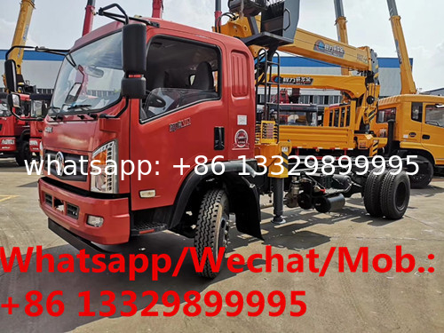 customized high quality and best price Dongfeng YUHU 4*2 LHD Euro 5 6.3ts truck with crane, cargo truck with crane