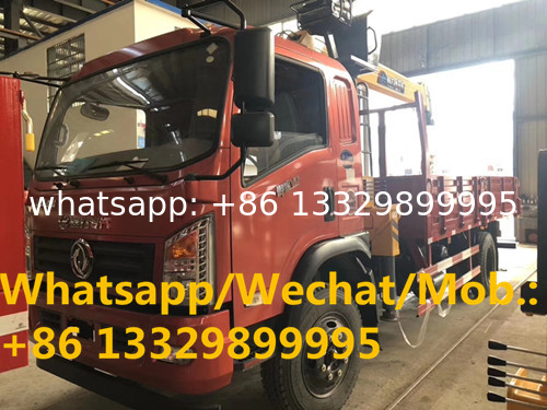 customized high quality and best price Dongfeng YUHU 4*2 LHD Euro 5 6.3ts truck with crane, cargo truck with crane