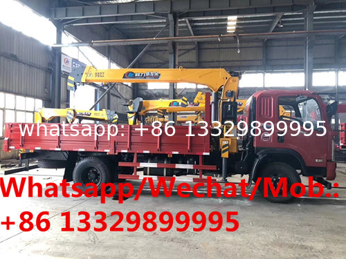 customized high quality and best price Dongfeng YUHU 4*2 LHD Euro 5 6.3ts truck with crane, cargo truck with crane