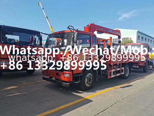 customized best price SINO TRUK HOMAN 4*2 LHD 6.3tons telescopic crane mounted on truck for sale, truck with crane