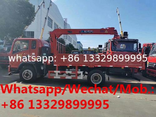 customized best price SINO TRUK HOMAN 4*2 LHD 6.3tons telescopic crane mounted on truck for sale, truck with crane