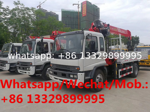 Isuzu Brand 4*2 LHD 6.3T telescopic crane boom mounted on truck for sale, HOT SALE! ISUZU cargo truck with crane