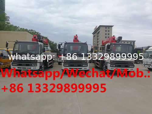 Isuzu Brand 4*2 LHD 6.3T telescopic crane boom mounted on truck for sale, HOT SALE! ISUZU cargo truck with crane
