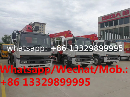Isuzu Brand 4*2 LHD 6.3T telescopic crane boom mounted on truck for sale, HOT SALE! ISUZU cargo truck with crane