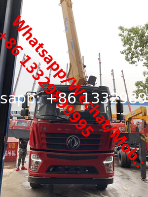 Dongfeng brand 6*4 12tons-14tons telescopic crane boom mounted on truck for sale, cargo truck with crane for sale