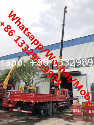 Dongfeng brand 6*4 12tons-14tons telescopic crane boom mounted on truck for sale, cargo truck with crane for sale