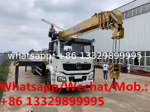 SHACMAN Brand 6*4 LHD 240hp diesel Euro 5 10-12tons telescopic crane boom mounted on truck for sale, truck with crane