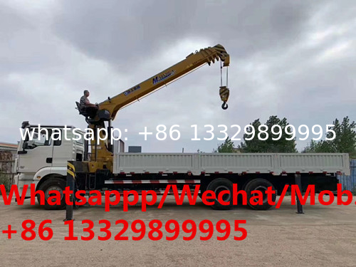 SHACMAN Brand 6*4 LHD 240hp diesel Euro 5 10-12tons telescopic crane boom mounted on truck for sale, truck with crane