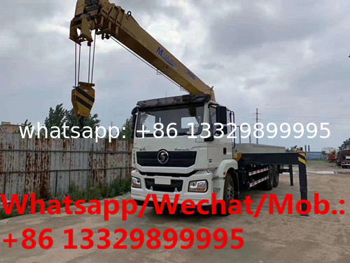 SHACMAN Brand 6*4 LHD 240hp diesel Euro 5 10-12tons telescopic crane boom mounted on truck for sale, truck with crane