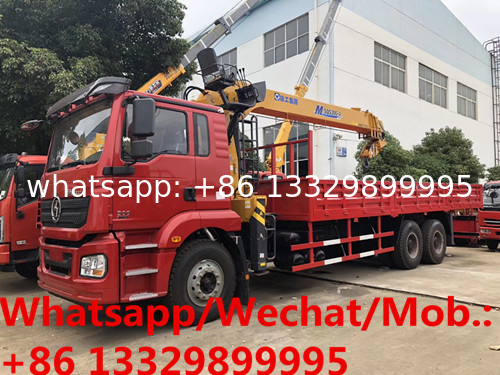 SHACMAN Brand 6*4 LHD 240hp diesel Euro 5 10-12tons telescopic crane boom mounted on truck for sale, truck with crane