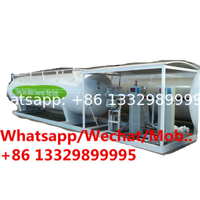 2021s new customized 20cbm skid lpg gas filling station with double filling scales for sale, skid lpg tanker with scales