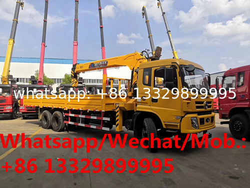 best price dongfeng YULONG 6*4 12tons telescopic crane boom mounted on truck for sale, cargo truck with crane