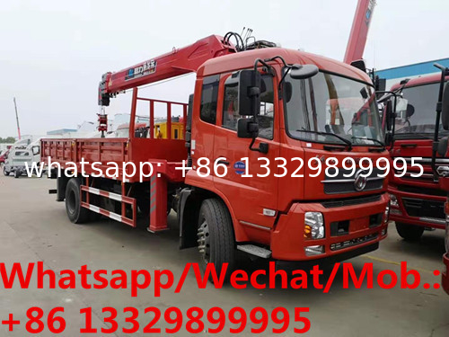 DONGFENG TINAJIN 4*2 LHD 180hp diesel Euro  5 8tons telescopic cargo truck with crane for sale， truck with crane