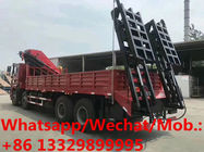 new SHACMAN M3000 336hp 30tons folded crane mounted on truck with hydraulic ladder for sale,truck mounted on crane