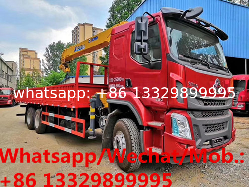 LIUQI brand 6*4 LHD 12tons yuchai 290hp 12T telescopic crane boom mounted on truck for sale, caego truck with crane