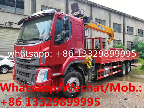LIUQI brand 6*4 LHD 12tons yuchai 290hp 12T telescopic crane boom mounted on truck for sale, caego truck with crane