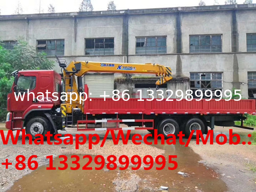 LIUQI brand 6*4 LHD 12tons yuchai 290hp 12T telescopic crane boom mounted on truck for sale, caego truck with crane