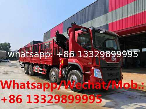 high quality and best price Customized liuqi brand 8*4 LHD 350hp diesel folded truck with crane for sale,