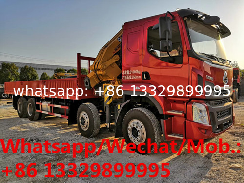 high quality and best price Customized liuqi brand 8*4 LHD 350hp diesel folded truck with crane for sale,