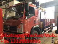 HOT SALE! cheapest price dongfeng yuhu 140hp diesel Euro 5 5tons telescopic crane mounted on truck, truck with crane