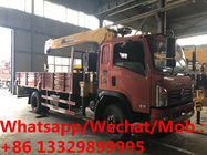 HOT SALE! cheapest price dongfeng yuhu 140hp diesel Euro 5 5tons telescopic crane mounted on truck, truck with crane