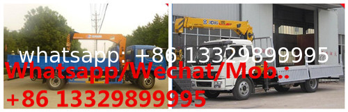 HOT SALE! YUEJIN 4*2 diesel 3.2tons telescopic crane boom mounted on truck, Customized cheaper cargo truck with crane