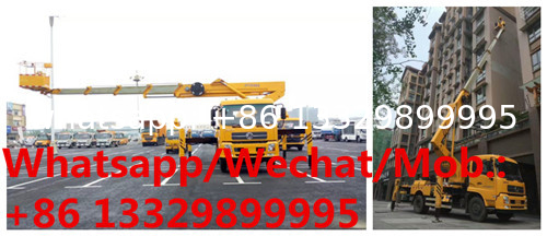 high quality dongfeng tianjin 4*2 28m telescopic crane boom lift bucket truck for sale, HOT SALE! telescopic aerial work