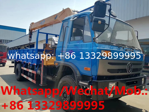 Dongfeng 153 4*2 LHD 8tons telescopic crane boom mounted on truck for sale, Customized CLW 8tons cargo truck with crane
